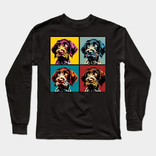 Pop Retro German Wirehaired Pointer Art  - Cute Puppy Long Sleeve T-Shirt